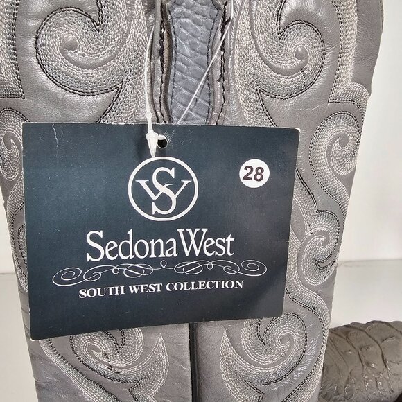 Sedona West Vintage Women's Western Gray Alligator Leather Boots 9D - Picture 4 of 16